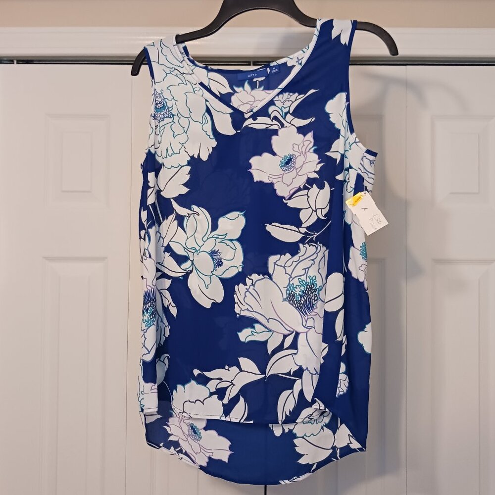 #27 3/$18 - Apt 9 Blue/White Tank Top Size M